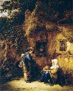 Isaac van Ostade Traveller at a Cottage Door oil on canvas